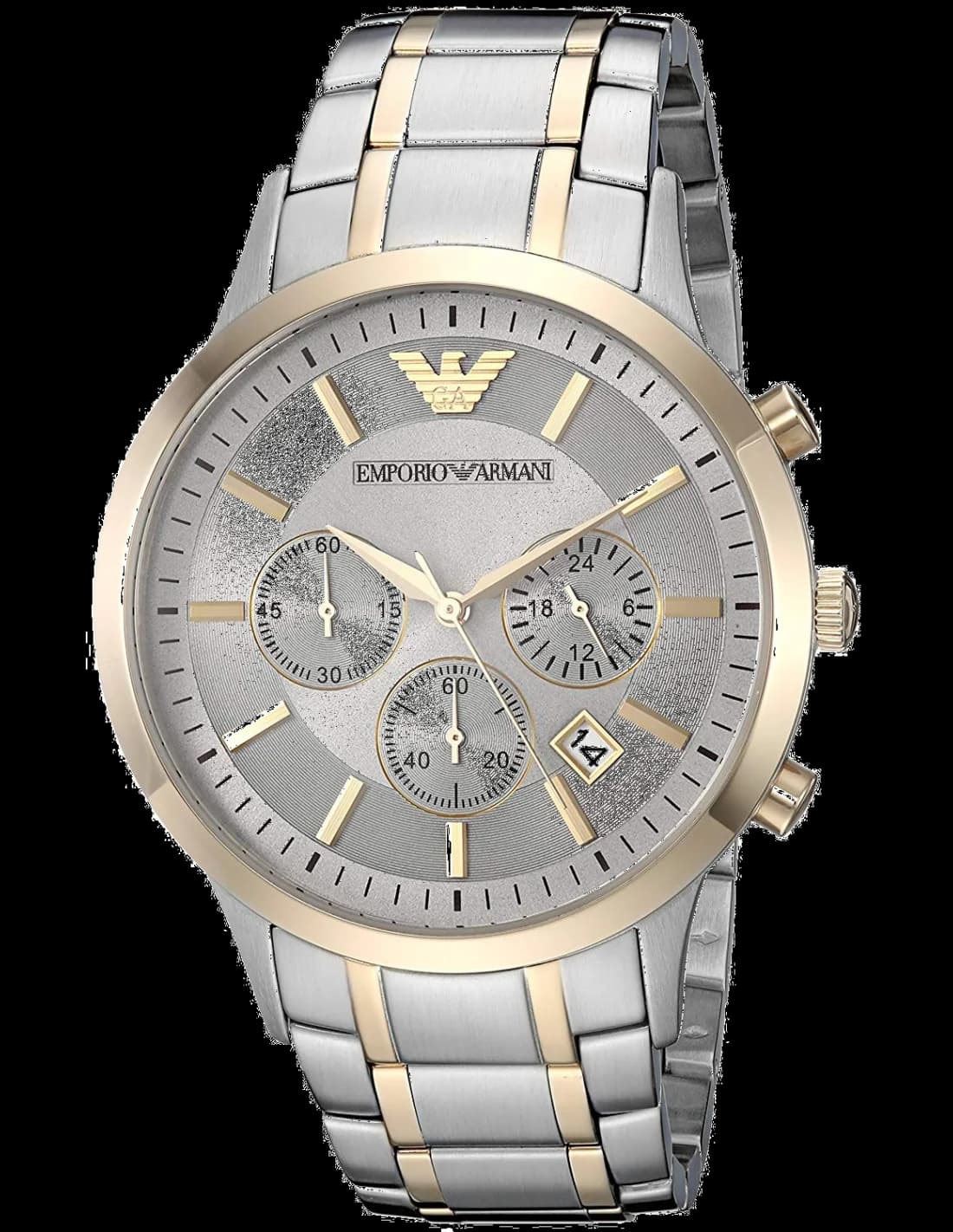 Montre Homme Emporio Armani Renato AR11076 - Boîtier Acier Bicolore & bracelet en acier Argent/Or