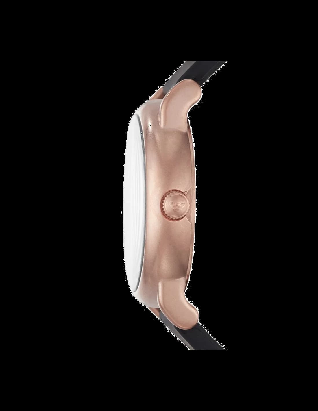 Visage cadran Emporio Armani AR11097 offre index appliqués en acier et aiguilles dauphine polies sur fond bleu profond