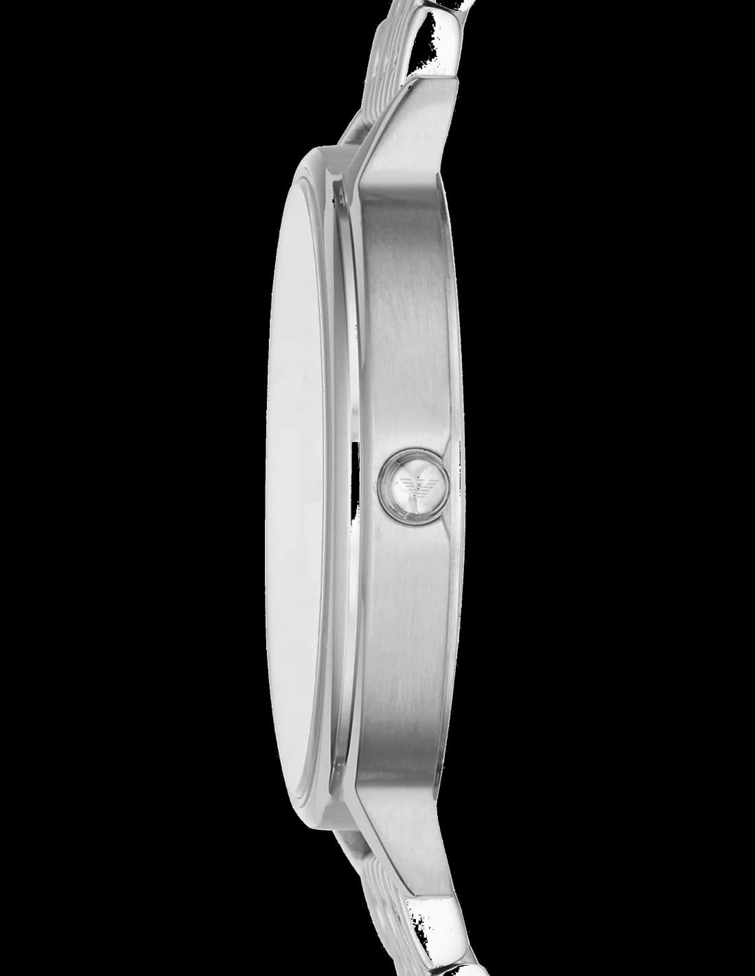 Attache bracelet Emporio Armani AR11112 fermoir déployant en acier brossé avec double poussoir de sécurité et maillons ajustables