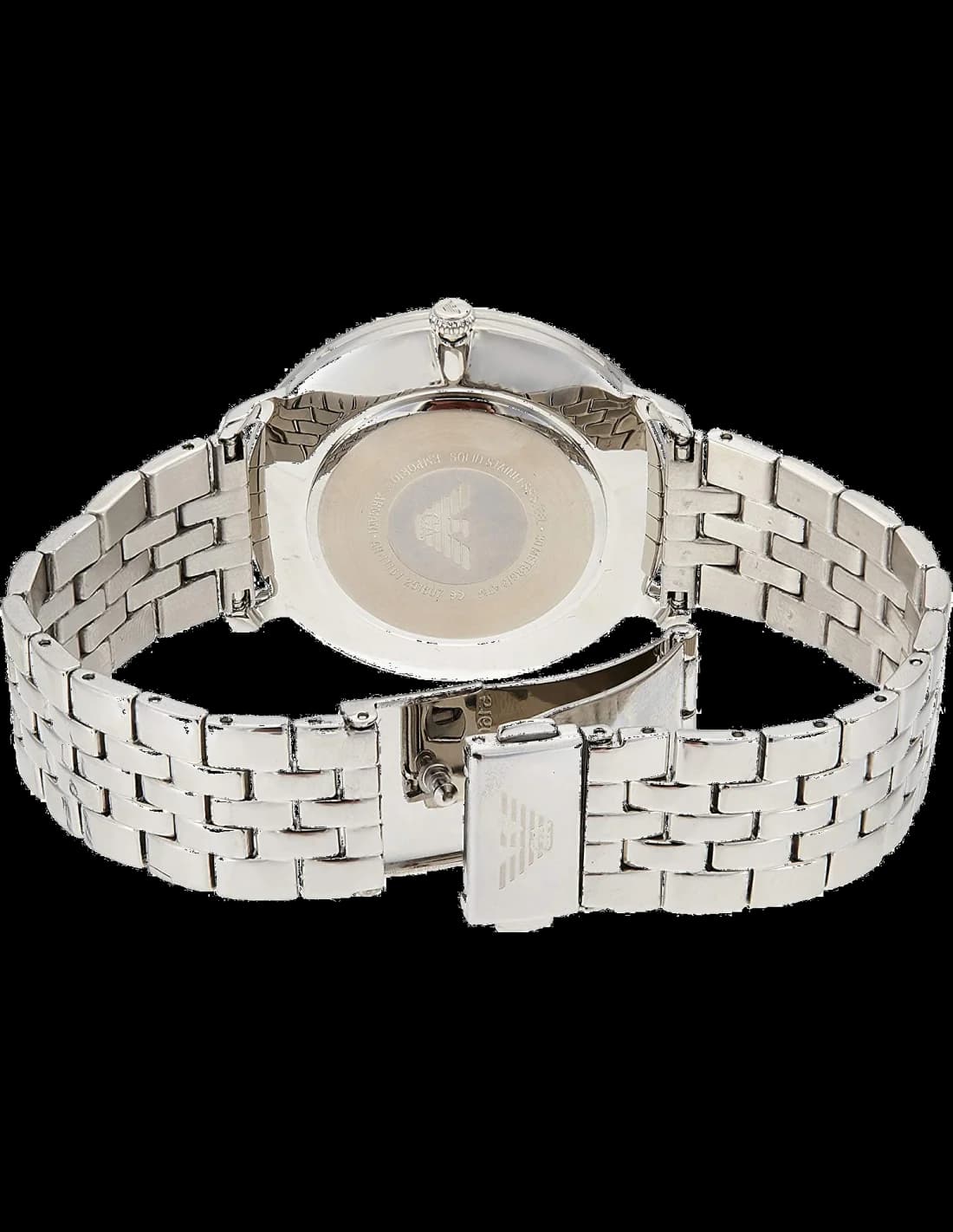 Montre Homme Emporio Armani Classic AR11161 en acier argenté et cadran noir vue 2