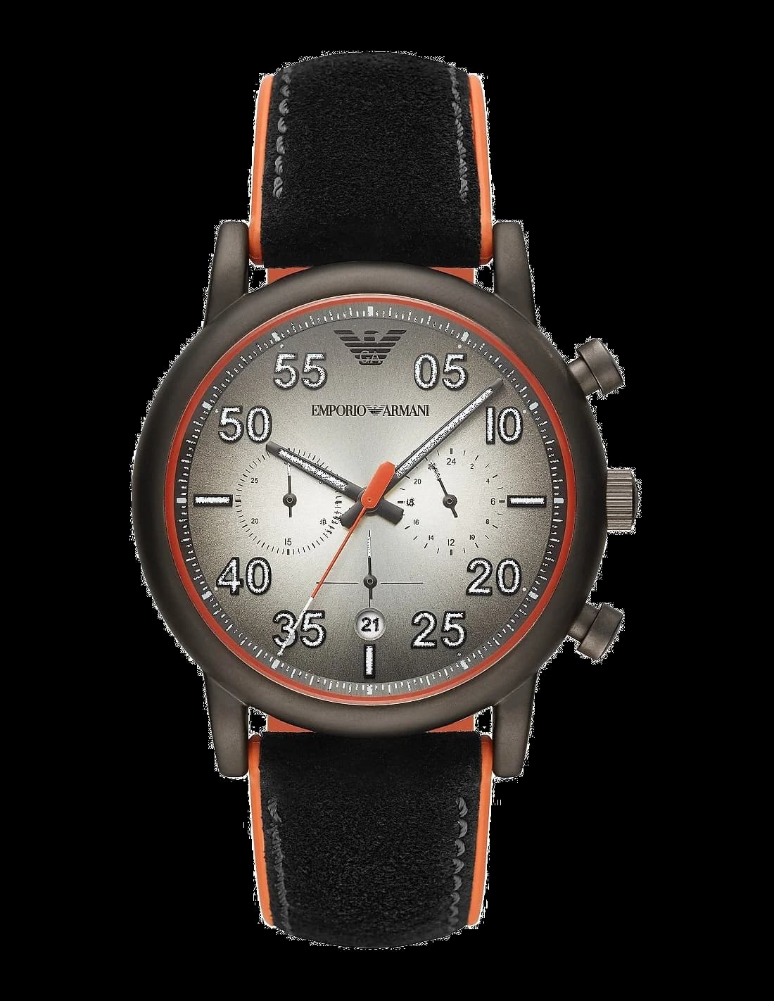 Montre Homme Chronographe Emporio Armani Luigi AR11174 Cadran Gris Bracelet Cuir Noir