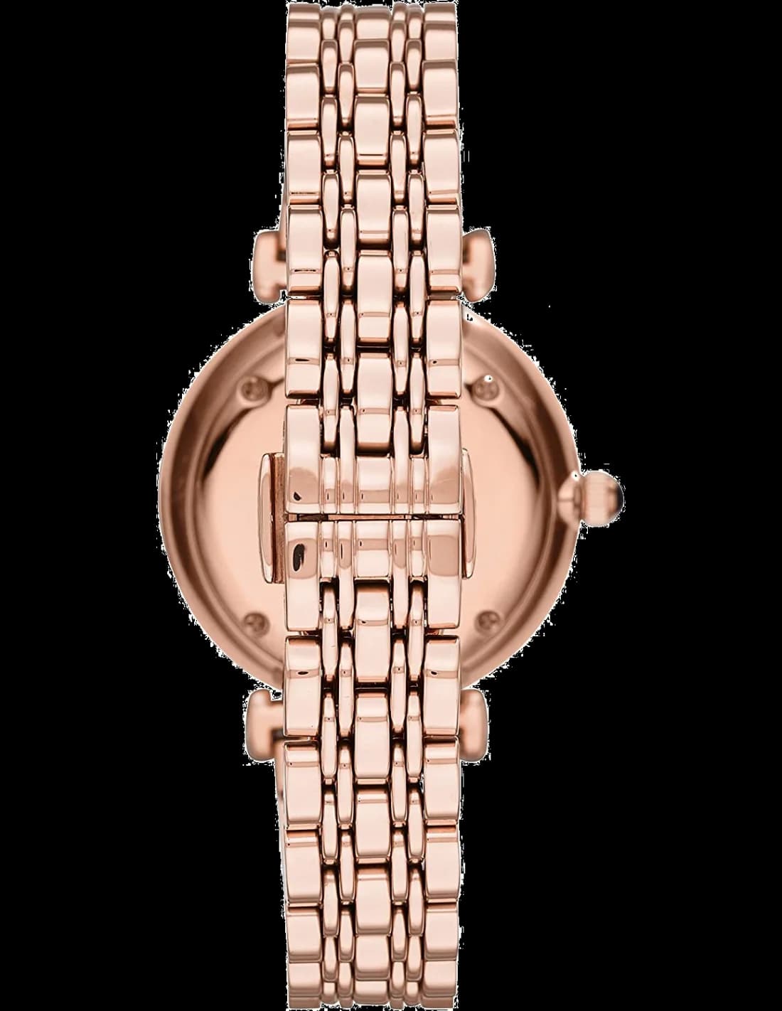 Montre Femme Emporio Armani AR11206 - Cadran Noir, Boîtier et Bracelet Acier Or Rose vue 3