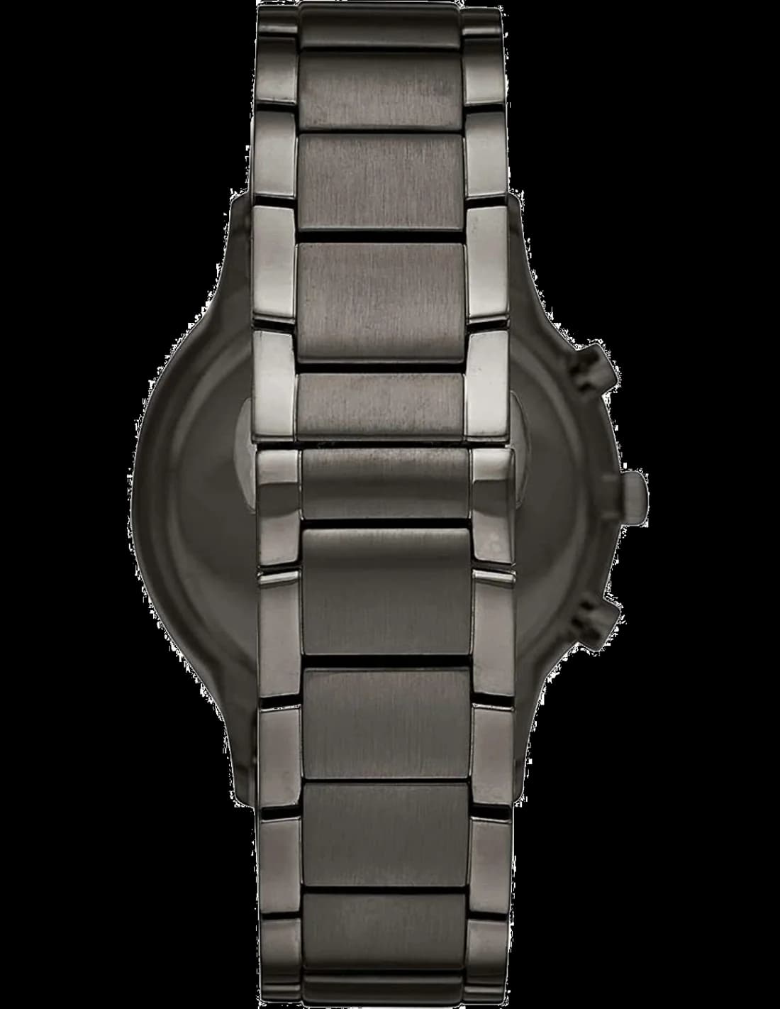Visage cadran Emporio Armani AR11215 avec index bâtons argentés, aiguilles dauphines et guichet date à 4h30