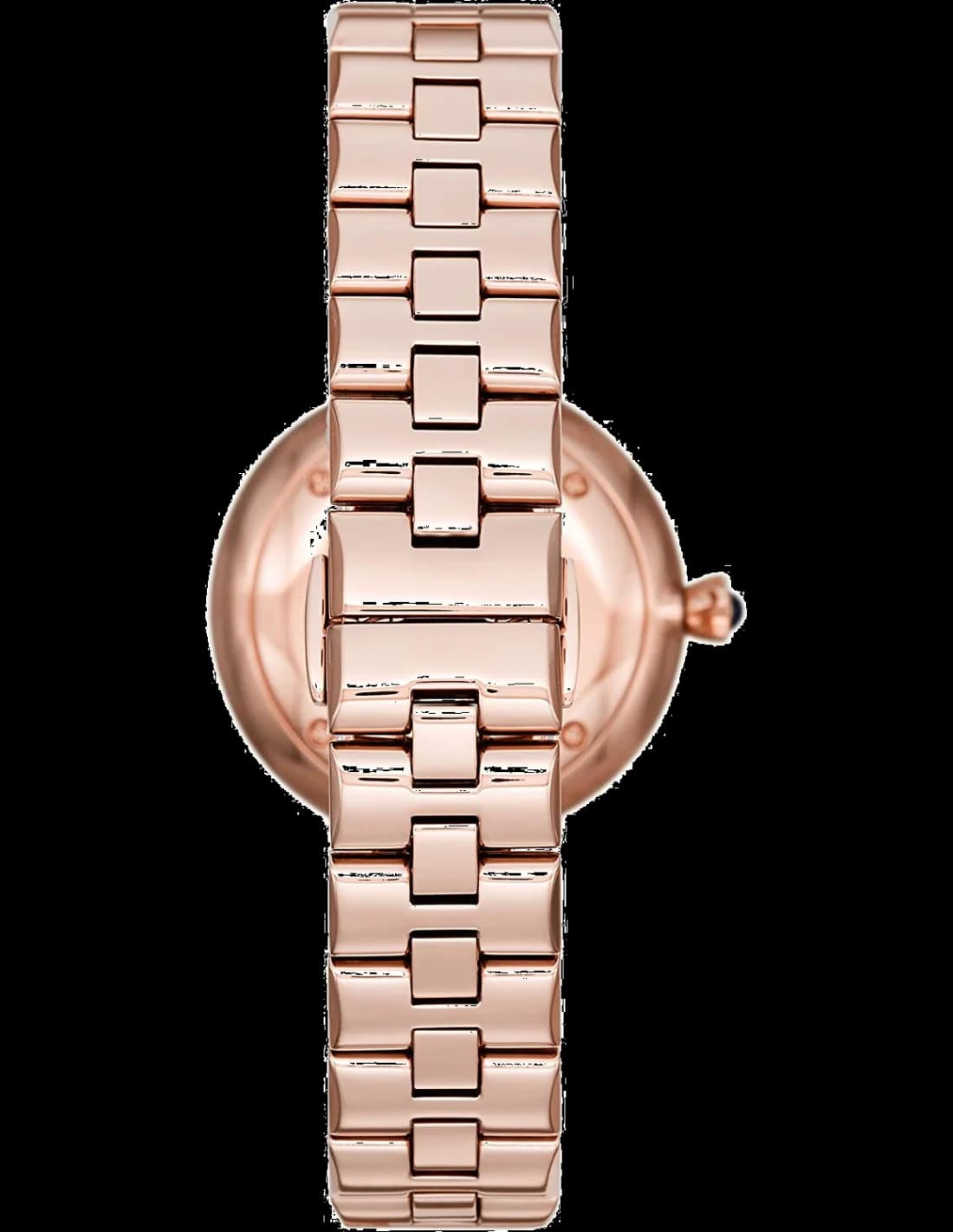 Attache bracelet Emporio Armani AR11220 en cuir véritable marron clair, boucle ardillon argentée, surpiqûres contrastées pour un maintien élégant