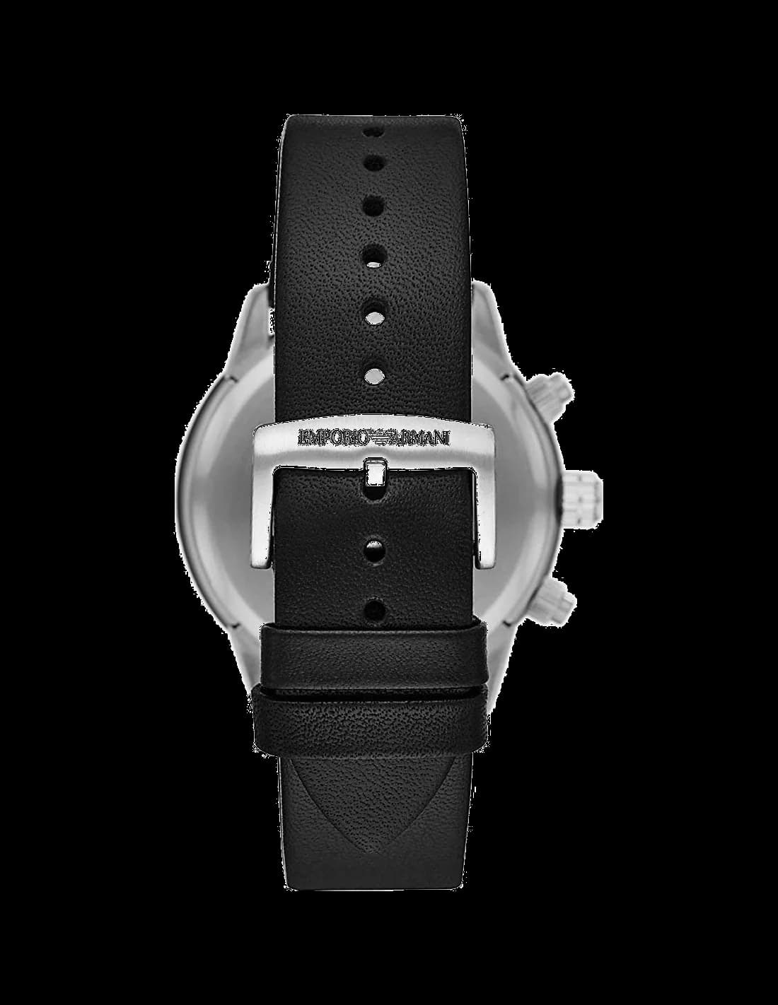Attache bracelet Emporio Armani AR11243 en acier brossé à triple boucle déployante, maillons ajustables et poussoirs de sécurité