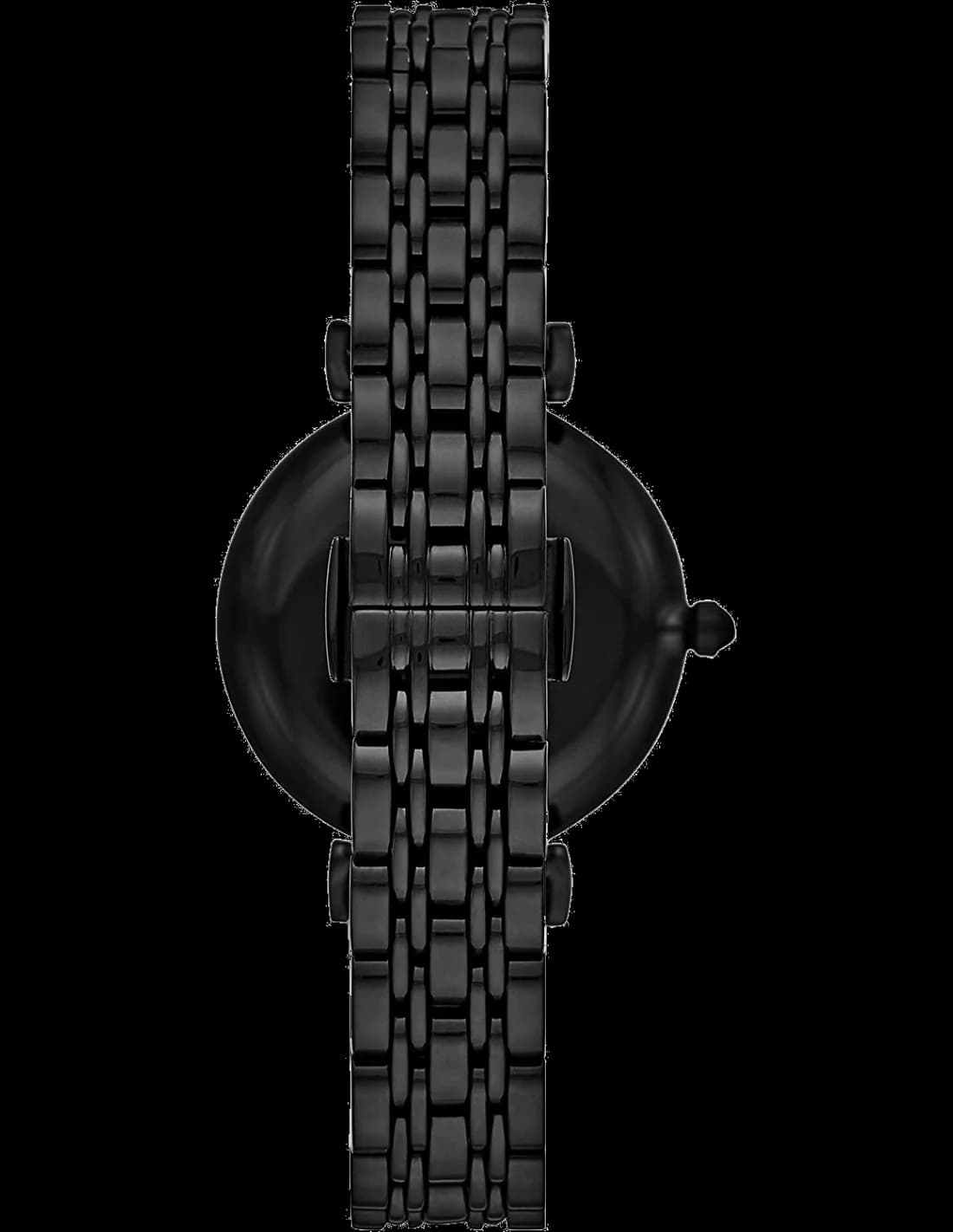 Attache bracelet Emporio Armani AR11245 en maille milanaise acier noir avec fermoir déployant double sécurité, ajustement confortable