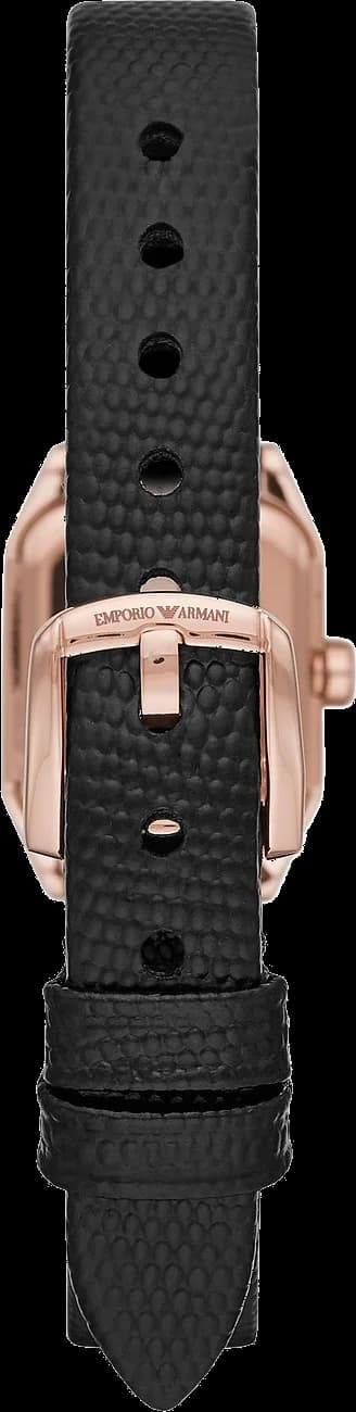 Attache bracelet Emporio Armani AR11248 en acier inoxydable bicolore or rose et argent, fermoir déployant