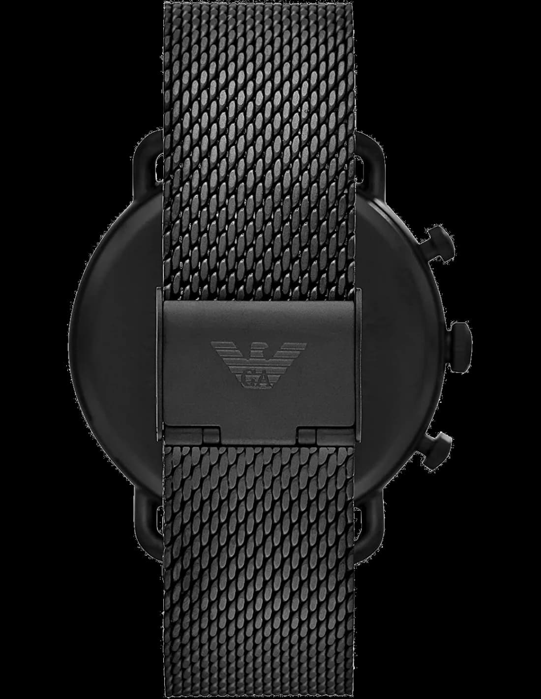 Visage cadran Emporio Armani AR11264 offrant trois sous-cadrans, index appliqués et date à 4h30
