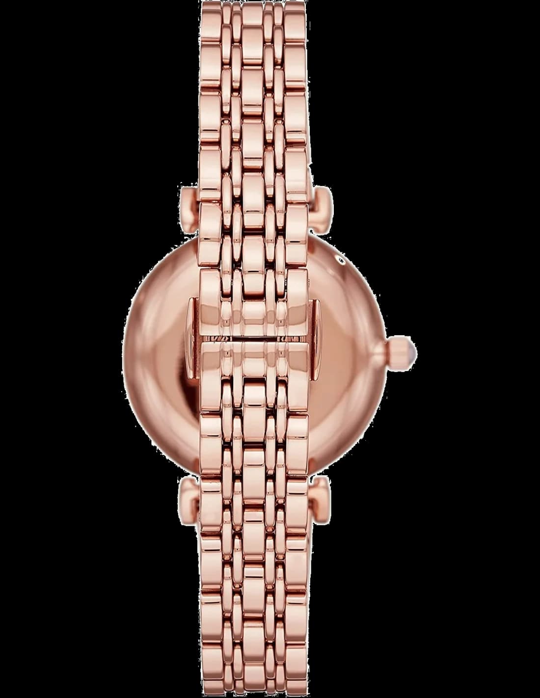 Attache bracelet Emporio Armani AR11267 en acier inoxydable or rose, maillons lisses et fermoir déployant double sécurité