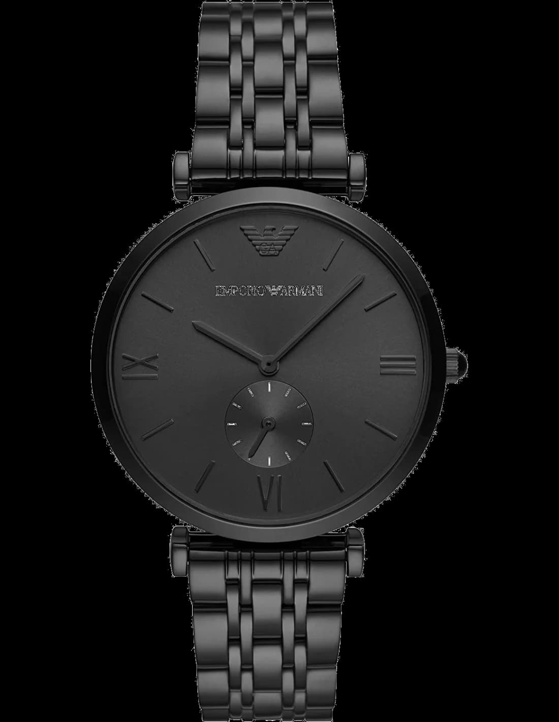 Montre Homme Emporio Armani Gianni T-Bar AR11299 Acier Noir IP Cadran Petite Seconde