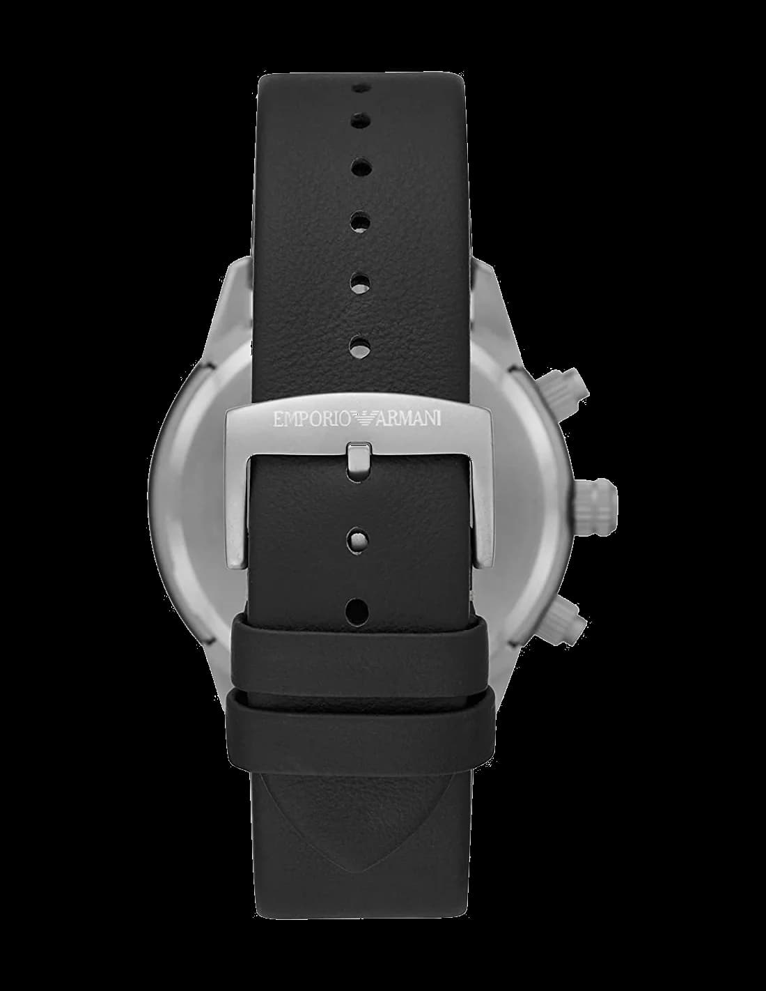 Attache bracelet Emporio Armani AR11325 en acier inoxydable brossé, fermoir déployant papillon, maillons ajustables et poussoirs intégrés