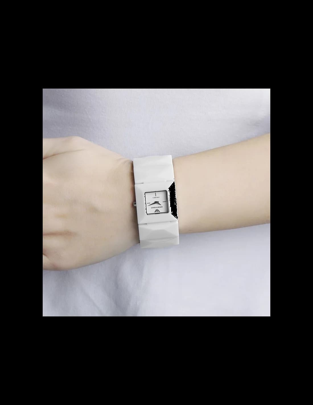 Visage cadran Emporio Armani AR1436 avec index bâton appliqués et date à 3h, mouvement quartz précis