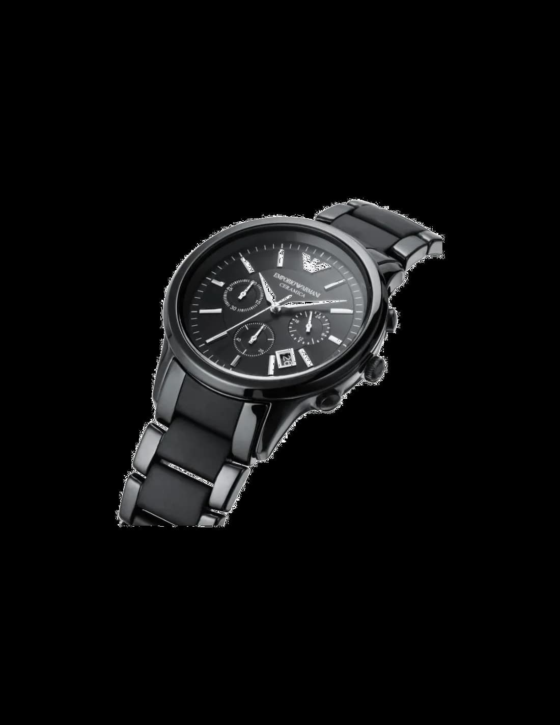 Montre Homme Emporio Armani AR1452 Chronographe Céramique Noire et Céramique vue 2