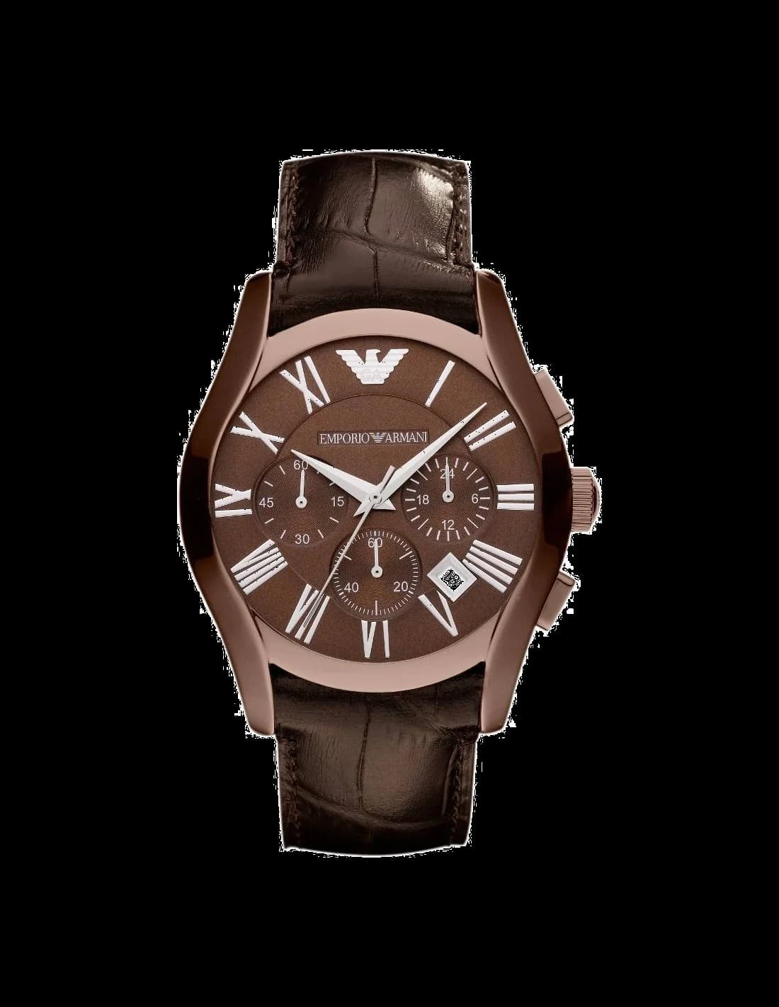Montre Homme Emporio Armani AR1609 Cadran et Boîtier Brun Bracelet Cuir Marron