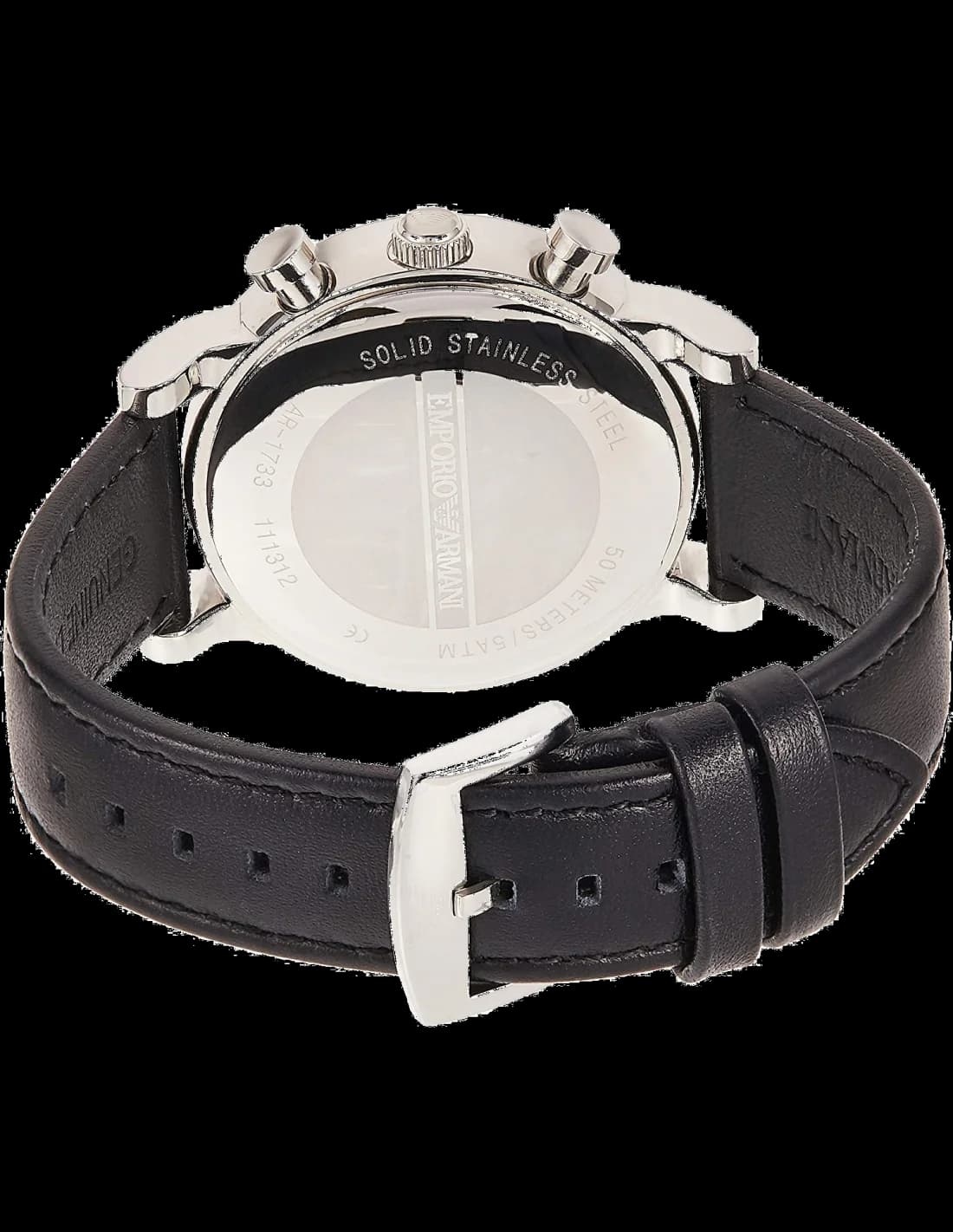 Montre Homme Emporio Armani AR1733 Cadran Noir Bracelet Cuir vue 2