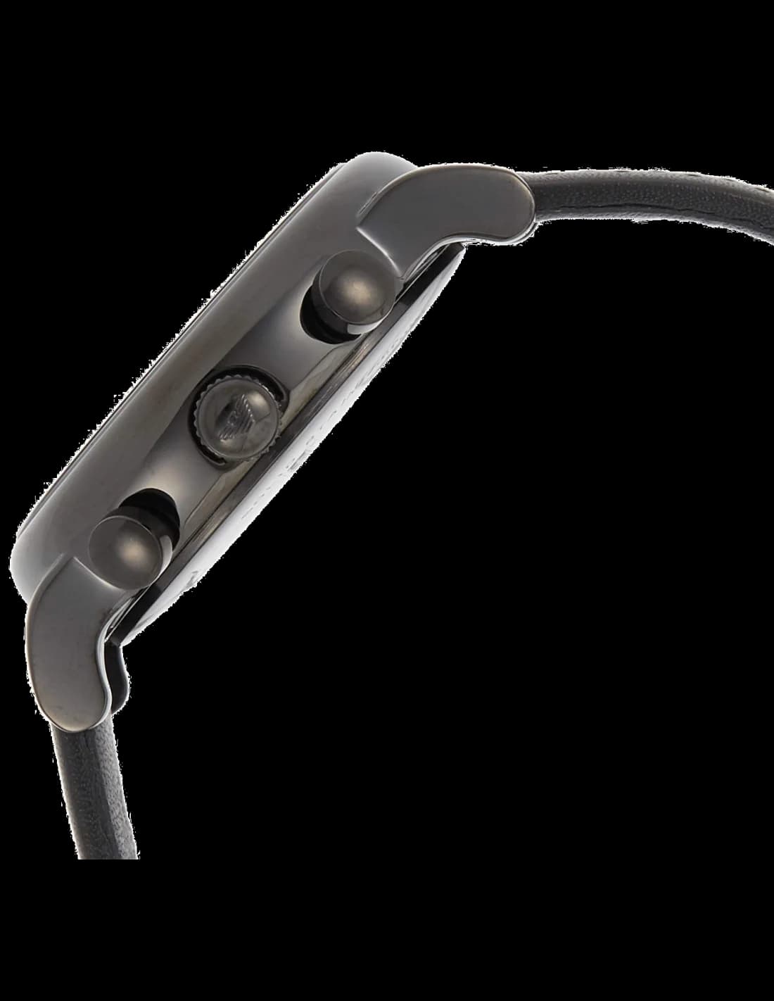 Montre Homme Emporio Armani Classic AR1737 - Cadran et boîtier noir, bracelet cuir perforé vue 2