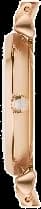 Visage cadran Emporio Armani AR1909 aux index appliqués en acier or rose, aiguilles dauphine polies, date à 3h sur fond nacre irisé
