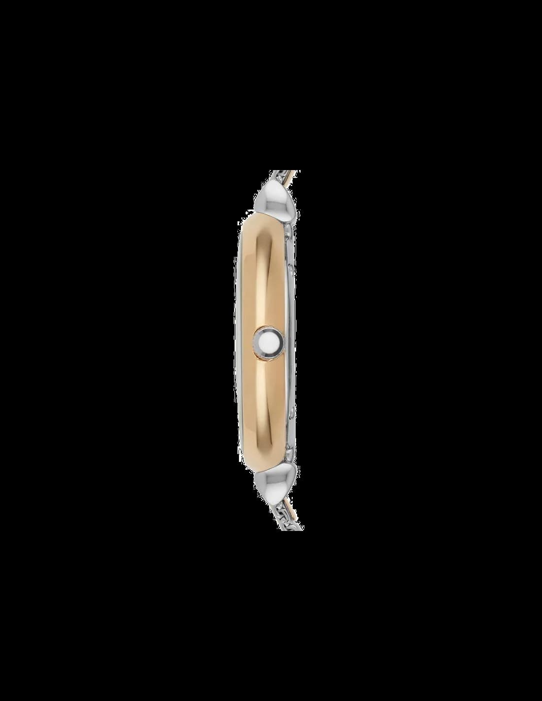 Visage cadran Emporio Armani AR2068 aux index appliqués et aiguilles argentées, guichet date à 3h, lisibilité optimale