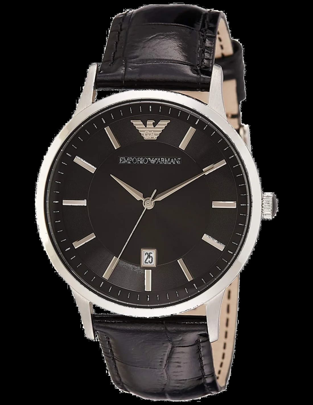 Montre Homme Emporio Armani AR2411 - Cadran Noir, Bracelet Cuir