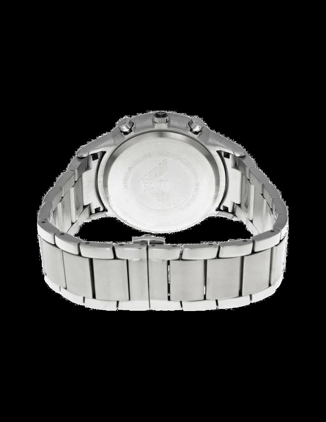 Attache bracelet Emporio Armani AR2434 en acier inoxydable à maillons polis et satinés avec fermoir déployant double sécurité