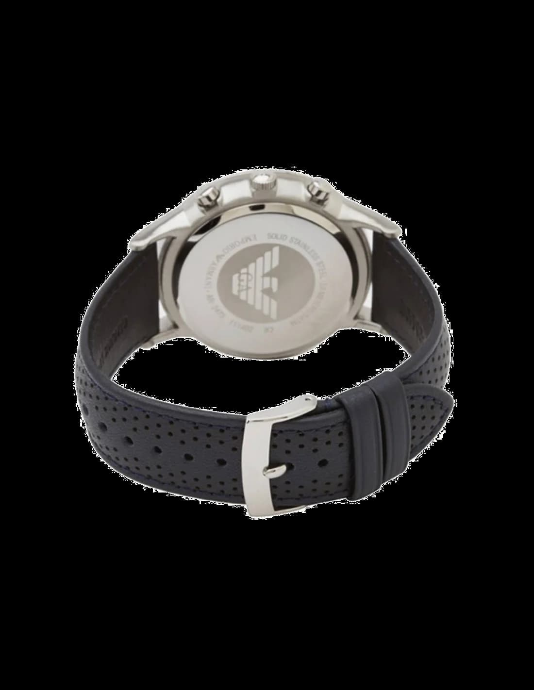 Montre Homme Emporio Armani Classic AR2473 Cadran Bleu Bracelet Cuir Perforé vue 3