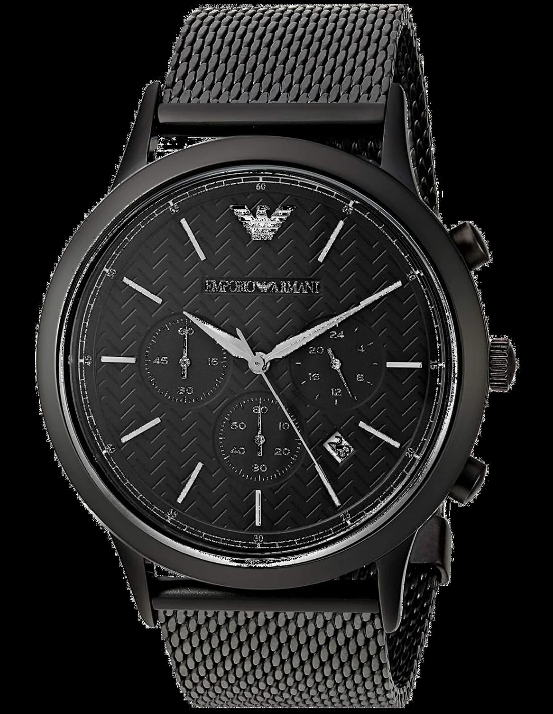 Montre Homme Emporio Armani AR2498 Chronographe - Cadran Noir & Maille Milanaise