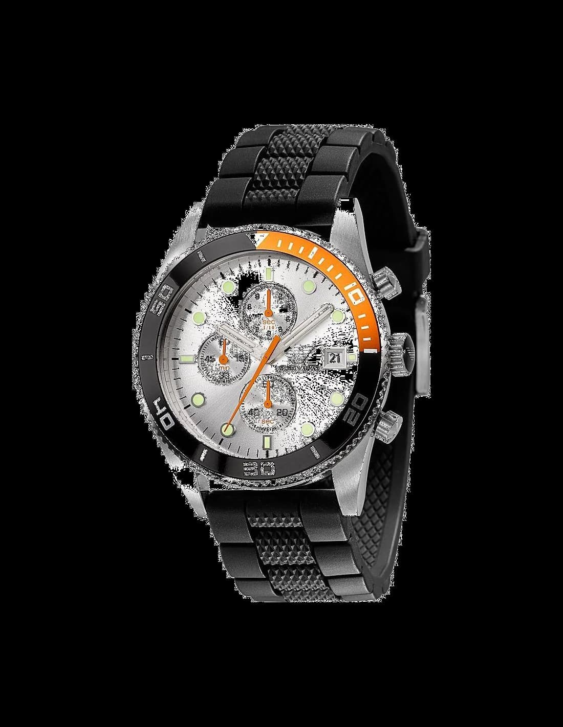 Montre Homme Emporio Armani Sportivo AR5856 - Boîtier Silicone Bicolore, Cadran Gris, Bracelet Silicone Argent