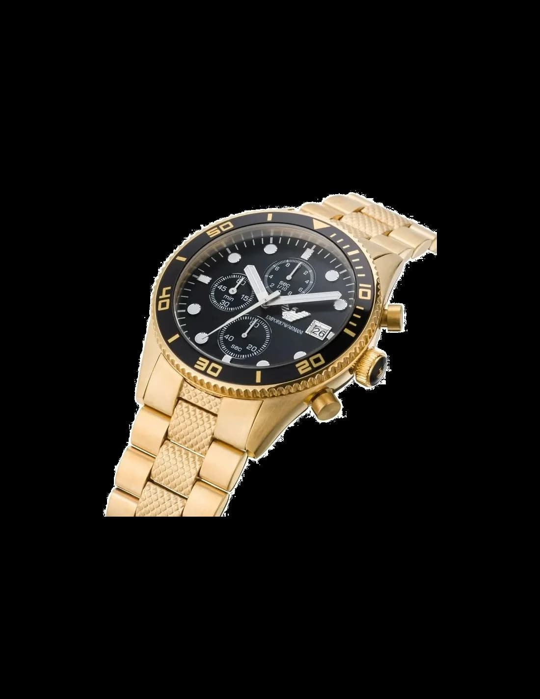 Montre Homme Emporio Armani AR5857 Chronographe Cadran Noir Acier/Or 43mm vue 2