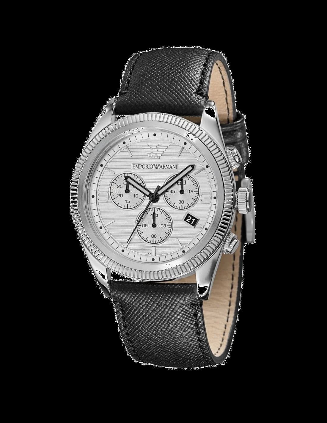 Montre Homme Emporio Armani Classic AR5895 Cadran Gris Bracelet Cuir Noir