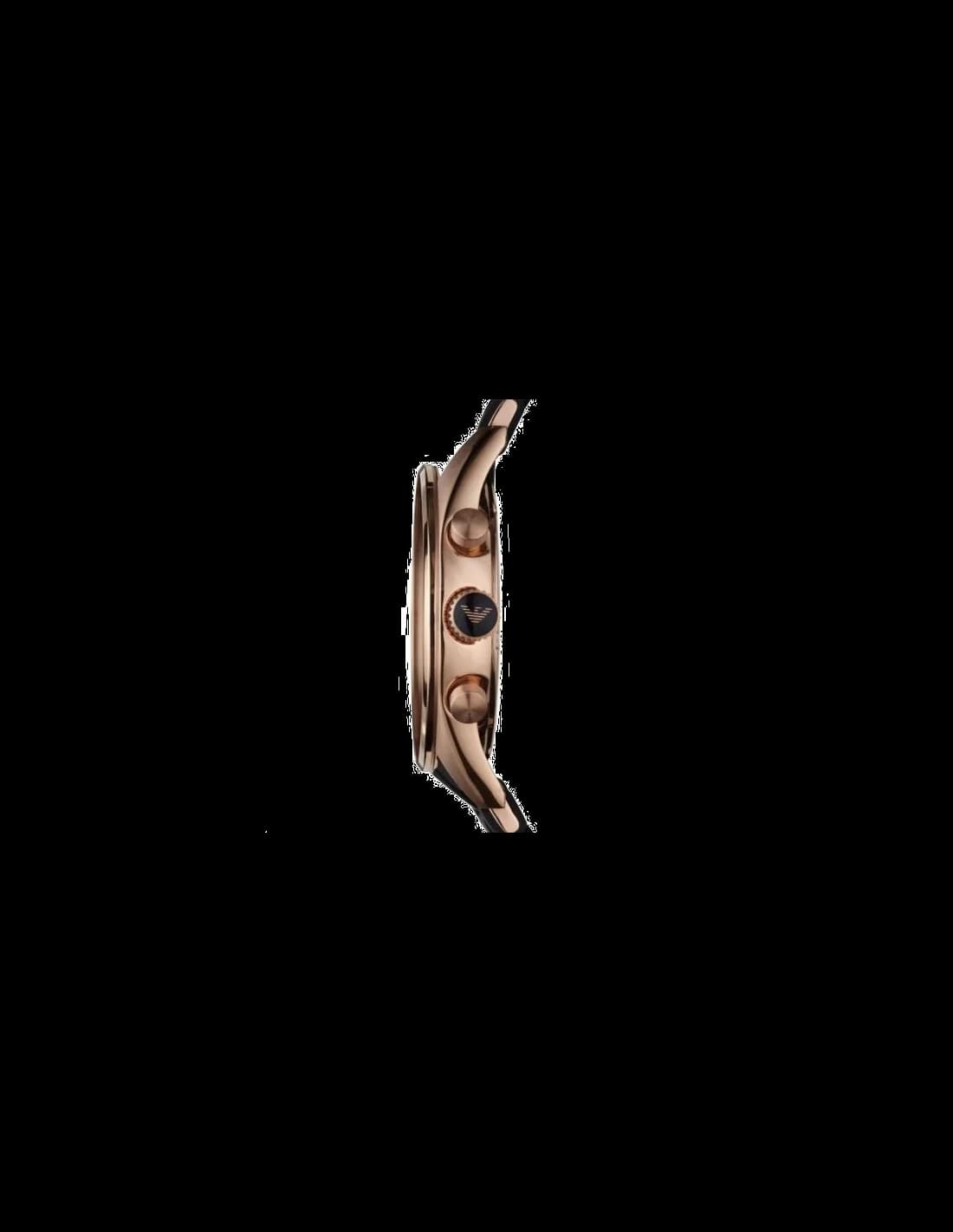 Visage cadran Emporio Armani AR5905 avec index bâtons appliqués, compteurs chrono à 6h, 9h et 12h, date à 3h