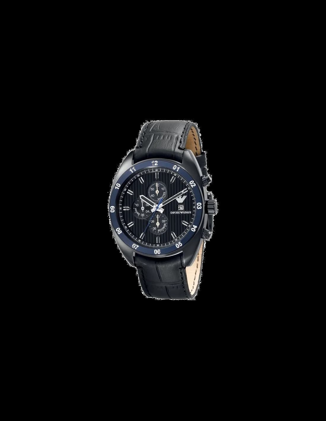 Montre Homme Emporio Armani AR5916 Chronographe Boîtier Bicolore Cadran Noir Rayé