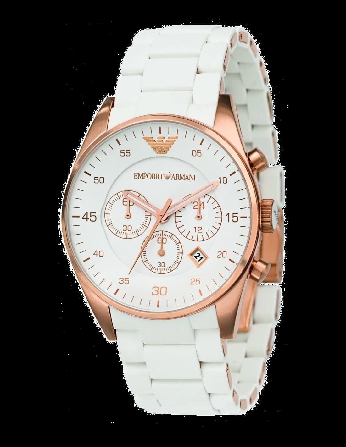 Montre Homme Emporio Armani Sportivo AR5919 Cadran Blanc Bracelet Silicone