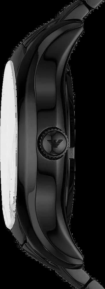 Visage cadran Emporio Armani AR60014 squelette avec ponts et rouage visibles, index bâtons appliqués et aiguilles dauphine polies