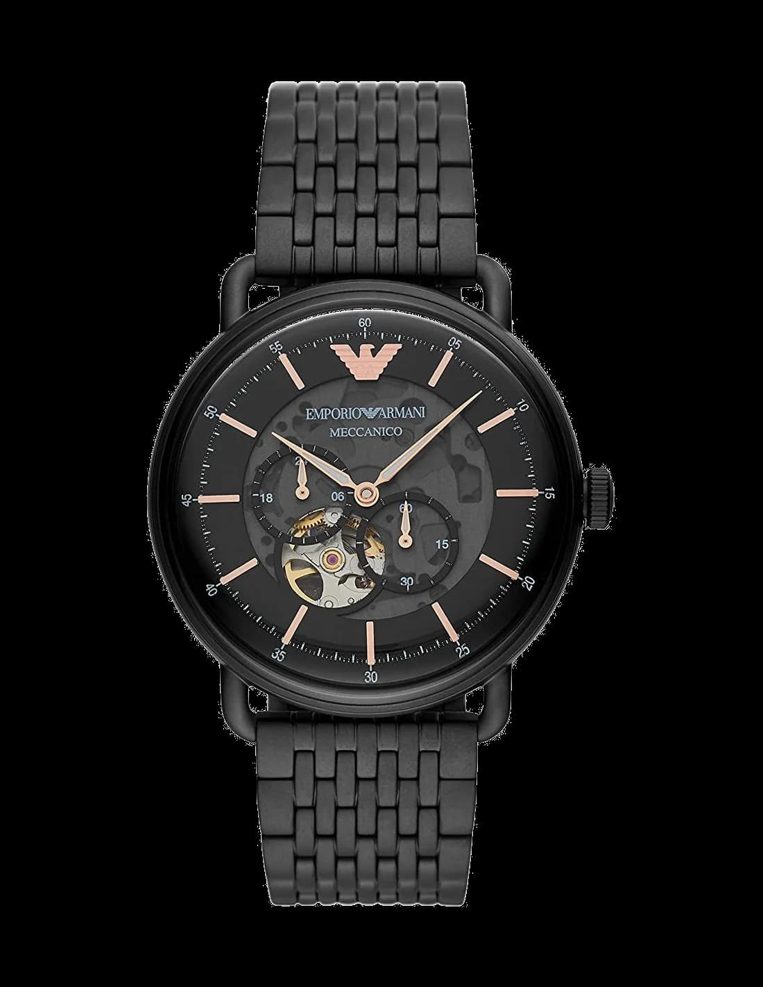 Montre Homme Emporio Armani AR60025 Automatique Squelette Acier Noir