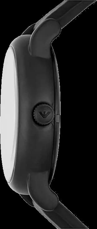 Visage cadran Emporio Armani AR60032 dévoile mouvement mécanique visible via ouvertures sur ponts noirs