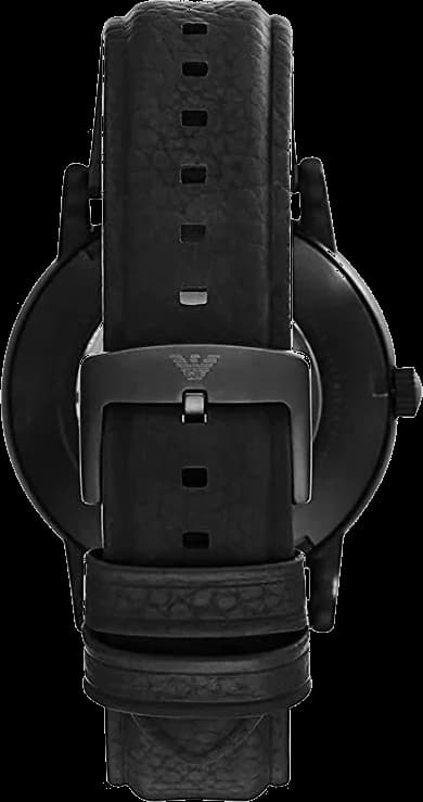 Lunette boîtier Emporio Armani AR60032 en acier noir mat de 43 mm avec finition brossée et verre saphir