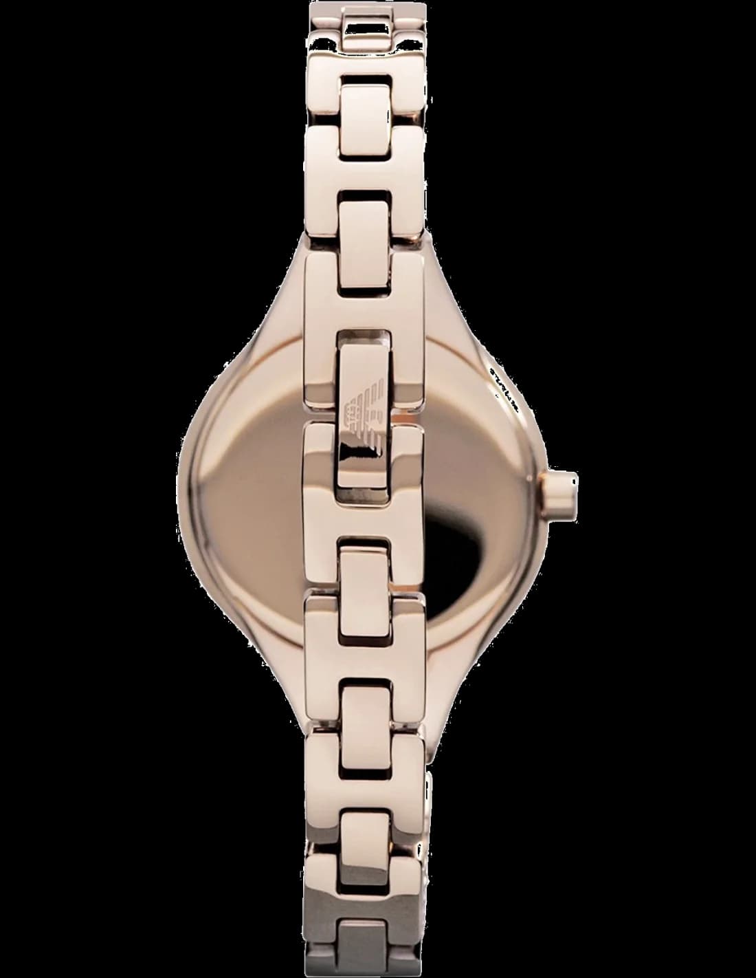 Attache bracelet Emporio Armani AR7329 en acier inoxydable or rose maillons polis et satinés fermoir déployant double sécurité