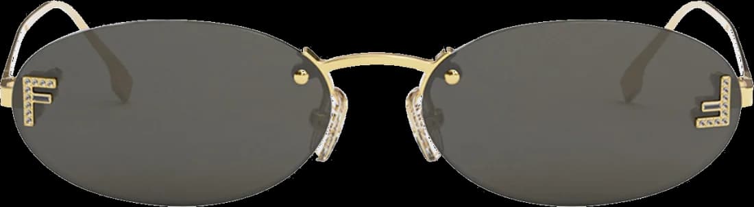Lunettes de soleil Fendi First FE4075US en métal ovale pour femme