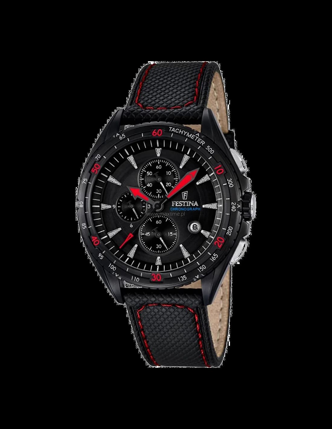 Garde-temps Festina F16847/2 avec cadran noir mat, aiguilles luminescentes et index bâtons pour lisibilité sportive