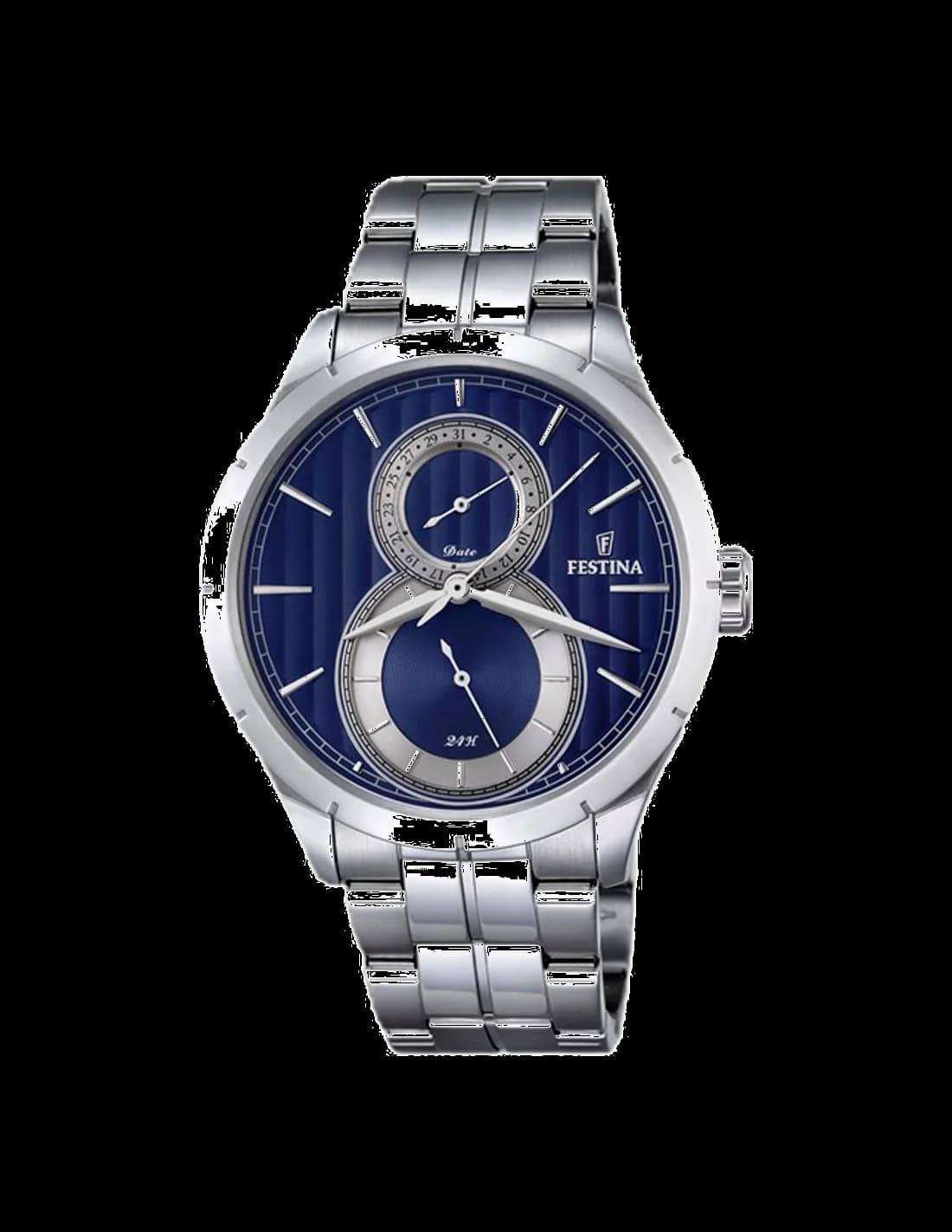Garde-temps Festina F16891/3 argenté avec cadran blanc et index bâtons pour un style classique et épuré