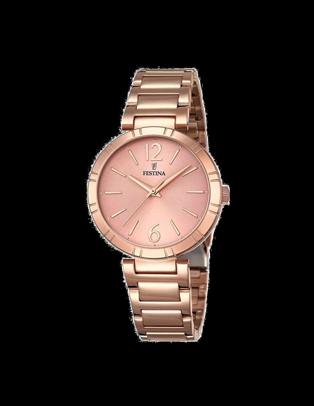 Montre Femme Festina Mademoiselle F16939/1 - Cadran Fuchsia, Boîtier et Bracelet Or Rose et Acier