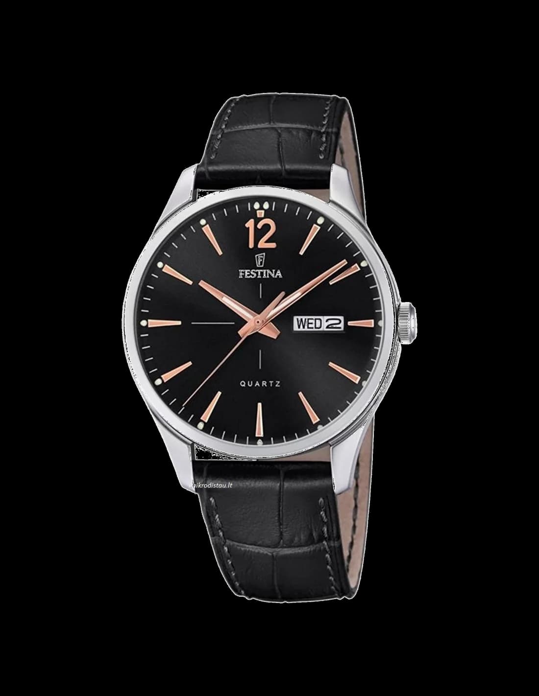 Garde-temps Festina F20205/4 avec cadran noir mat et aiguilles luminescentes