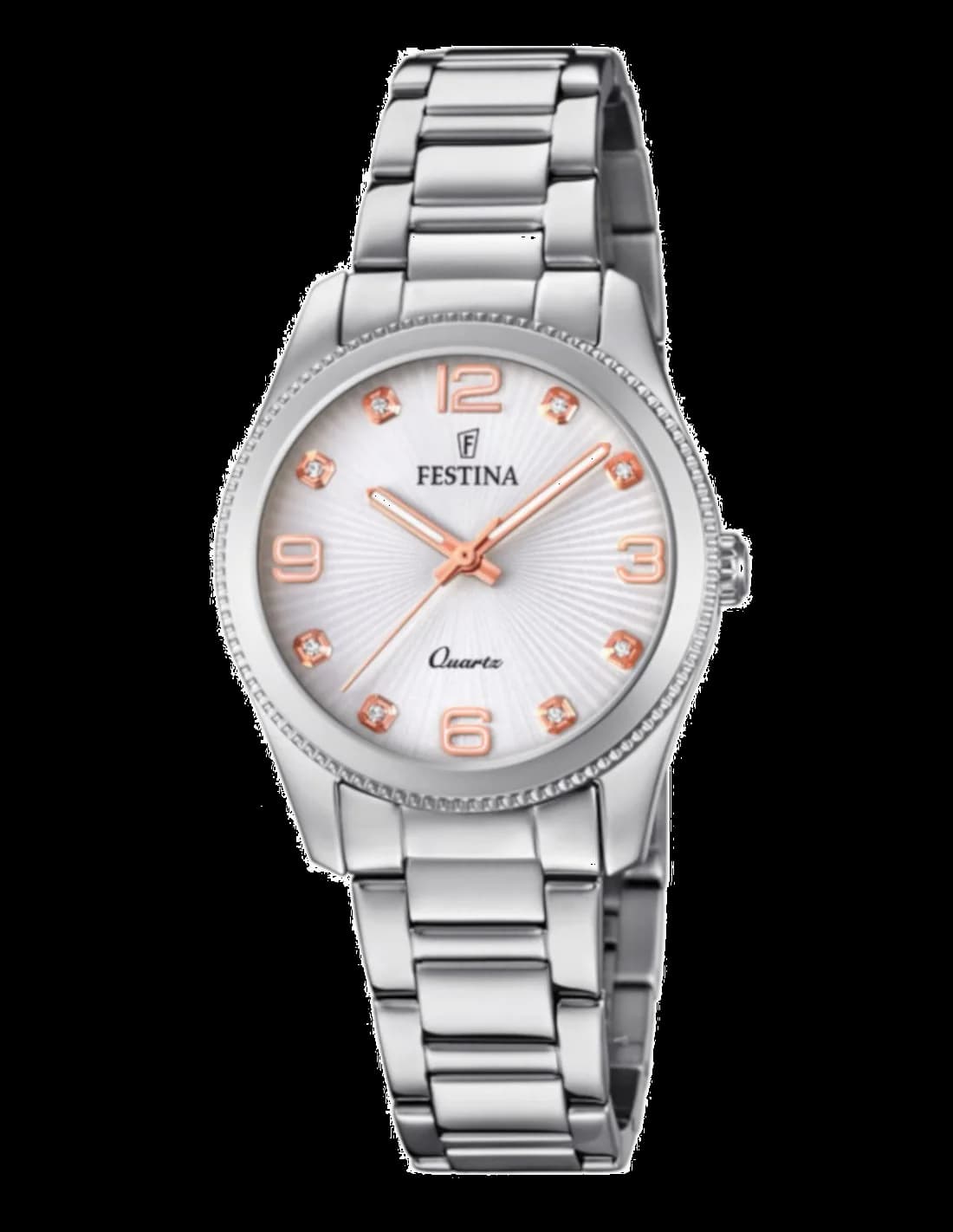 Montre Femme Festina F20208/1 Boyfriend - Boîtier et Bracelet Acier Argenté, Cadran Blanc