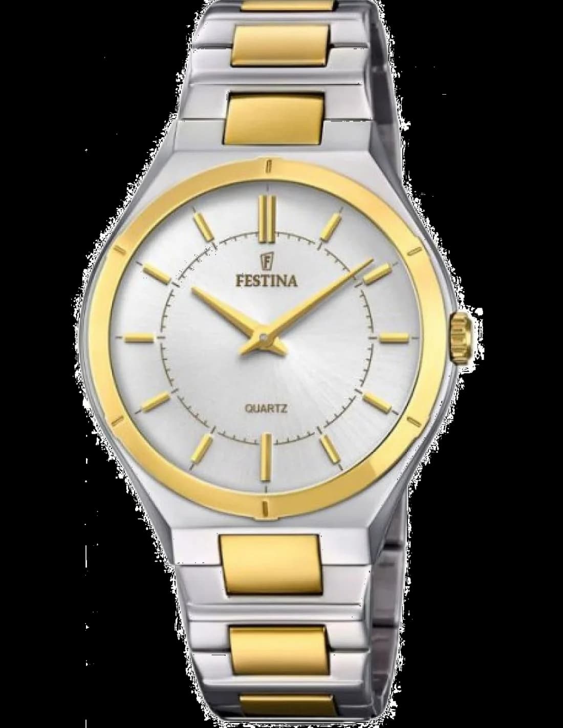 Garde-temps Festina F20245/1 au cadran blanc soleillé, aiguilles dauphine et index bâton argentés