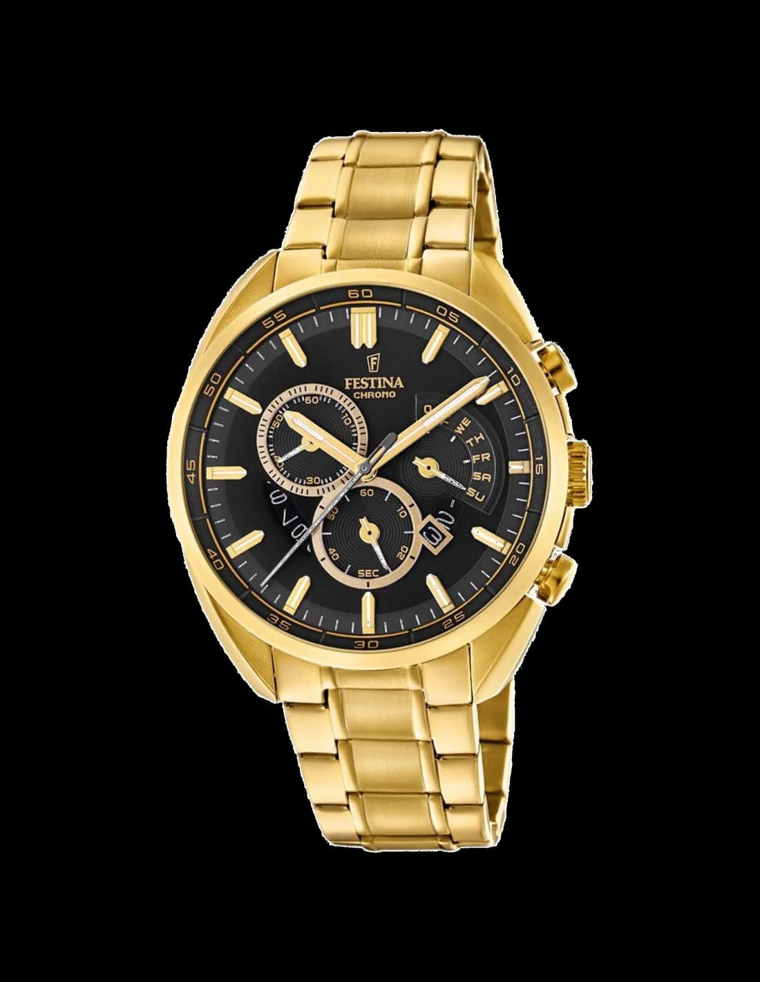 Garde-temps Festina F20267/3 affichant cadran blanc soleillé, index bâtons dorés et aiguilles dauphine, style classique élégant