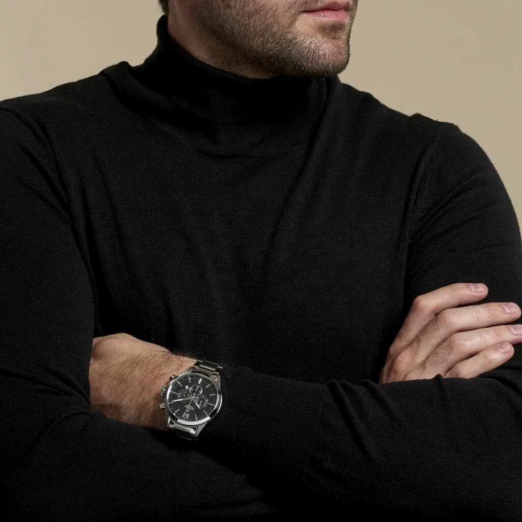 Attache bracelet Festina F20343/8 en acier inoxydable brossé, fermoir déployant triple sécurité et maillons ajustables