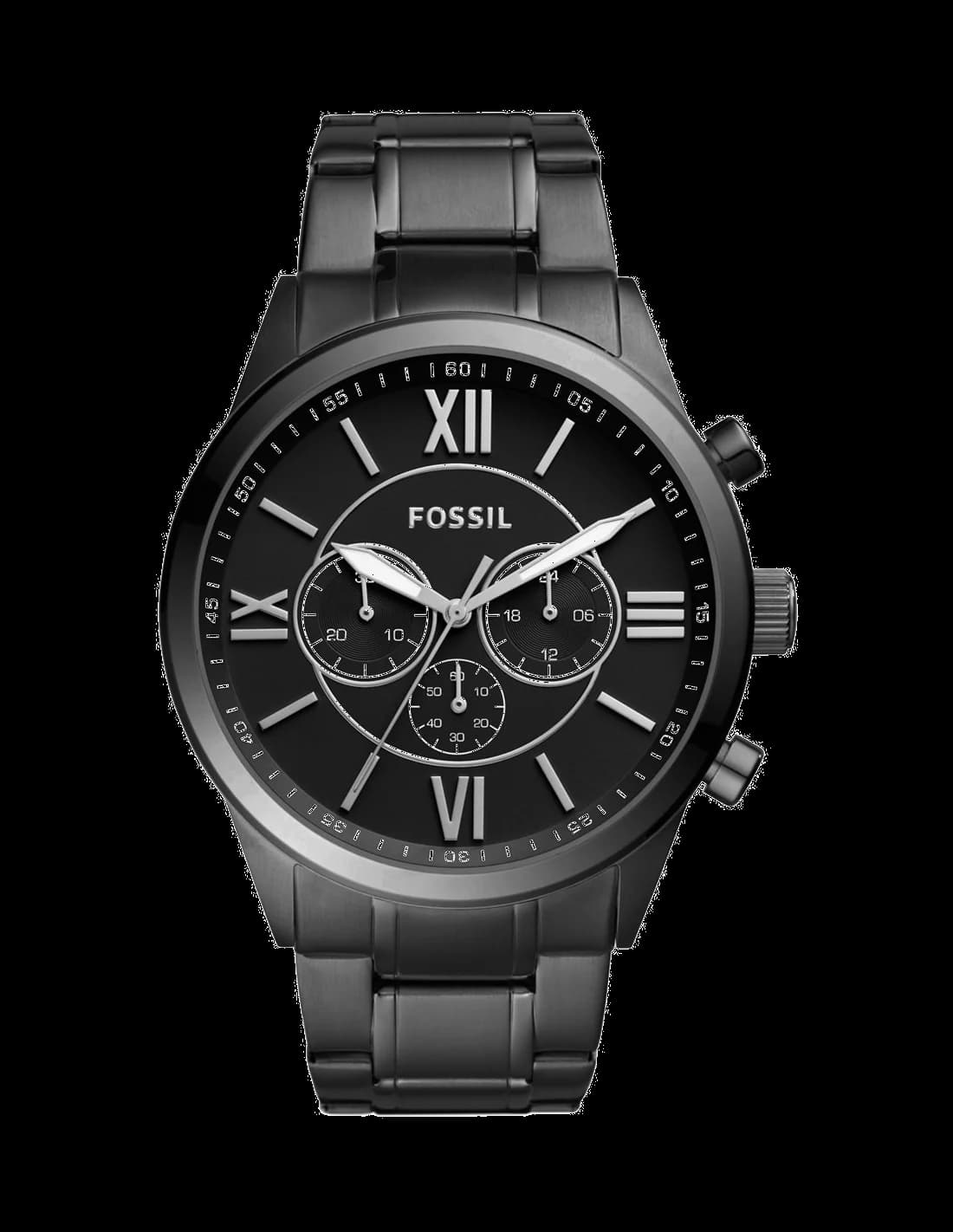 Montre Homme Fossil Flynn BQ1127IE - Boîtier Acier Noir, Bracelet Acier