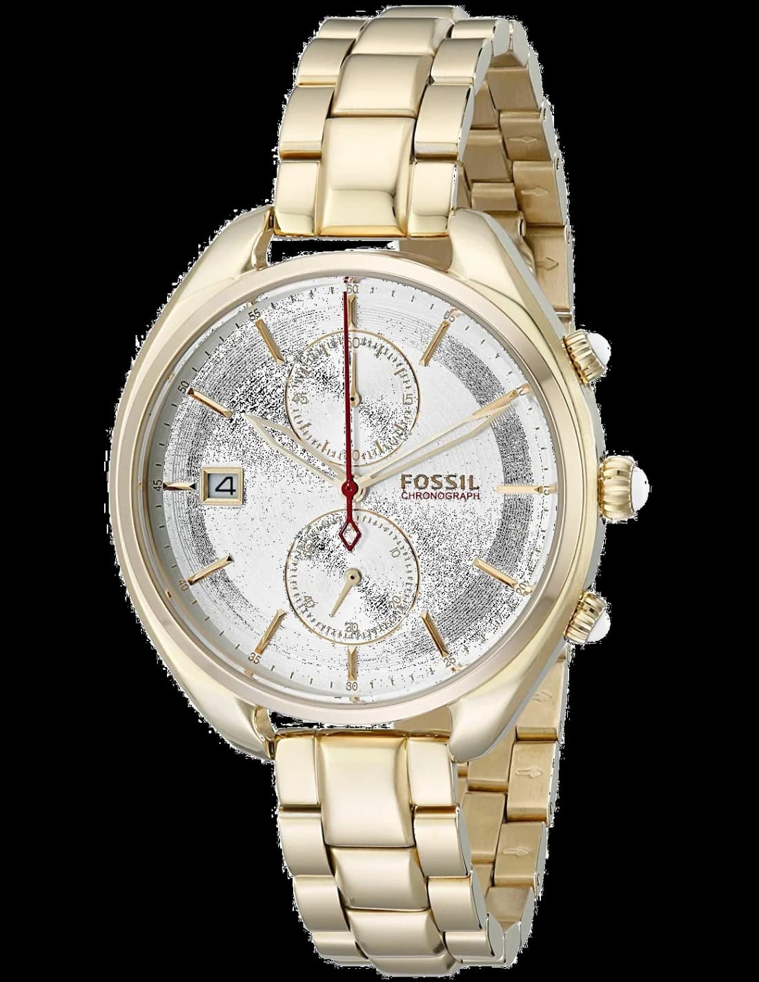 Montre Femme Fossil CH2976 Cadran Blanc Bracelet Acier Doré