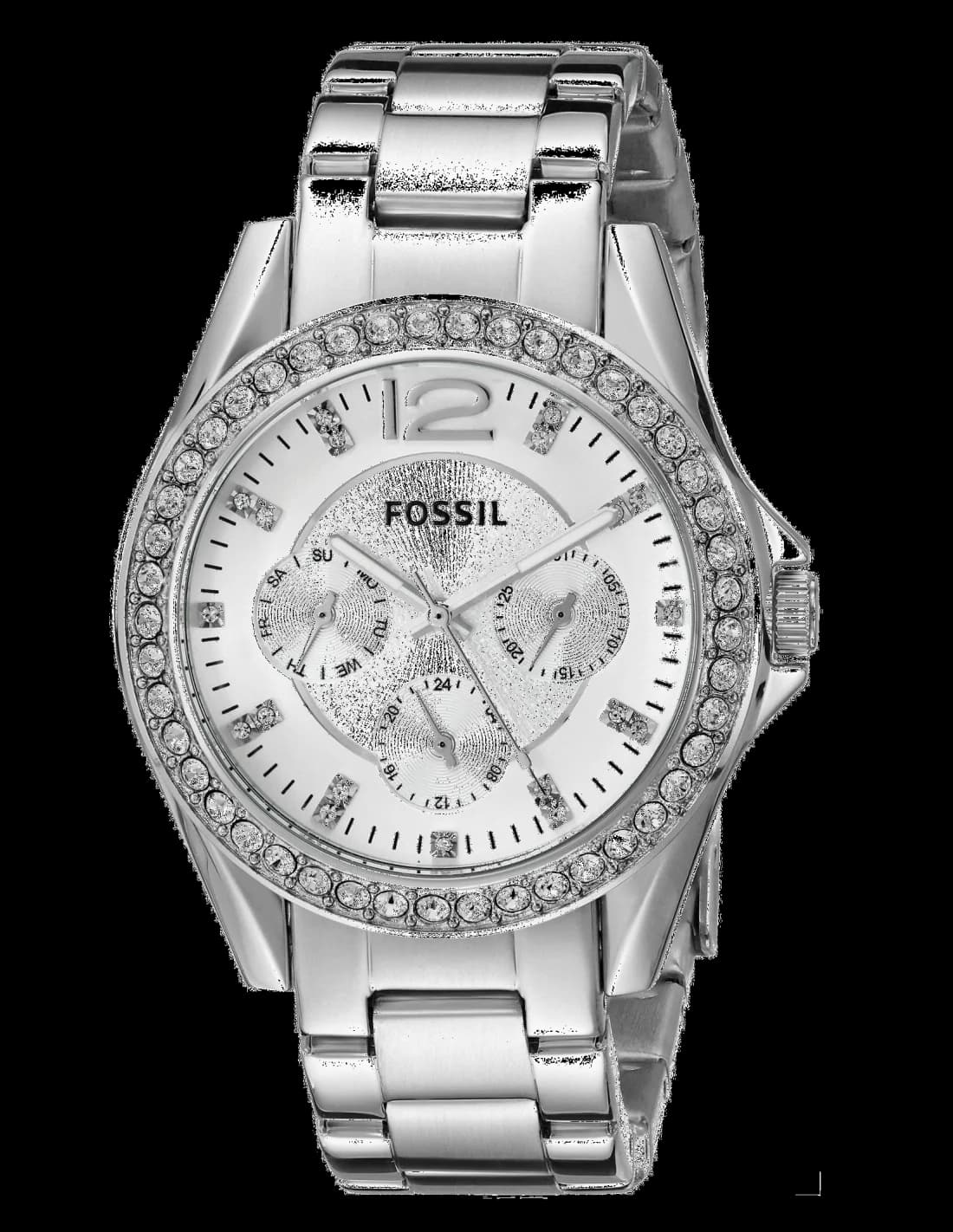Montre Femme Fossil ES3202 en Acier Argenté avec Cadran à Cristaux