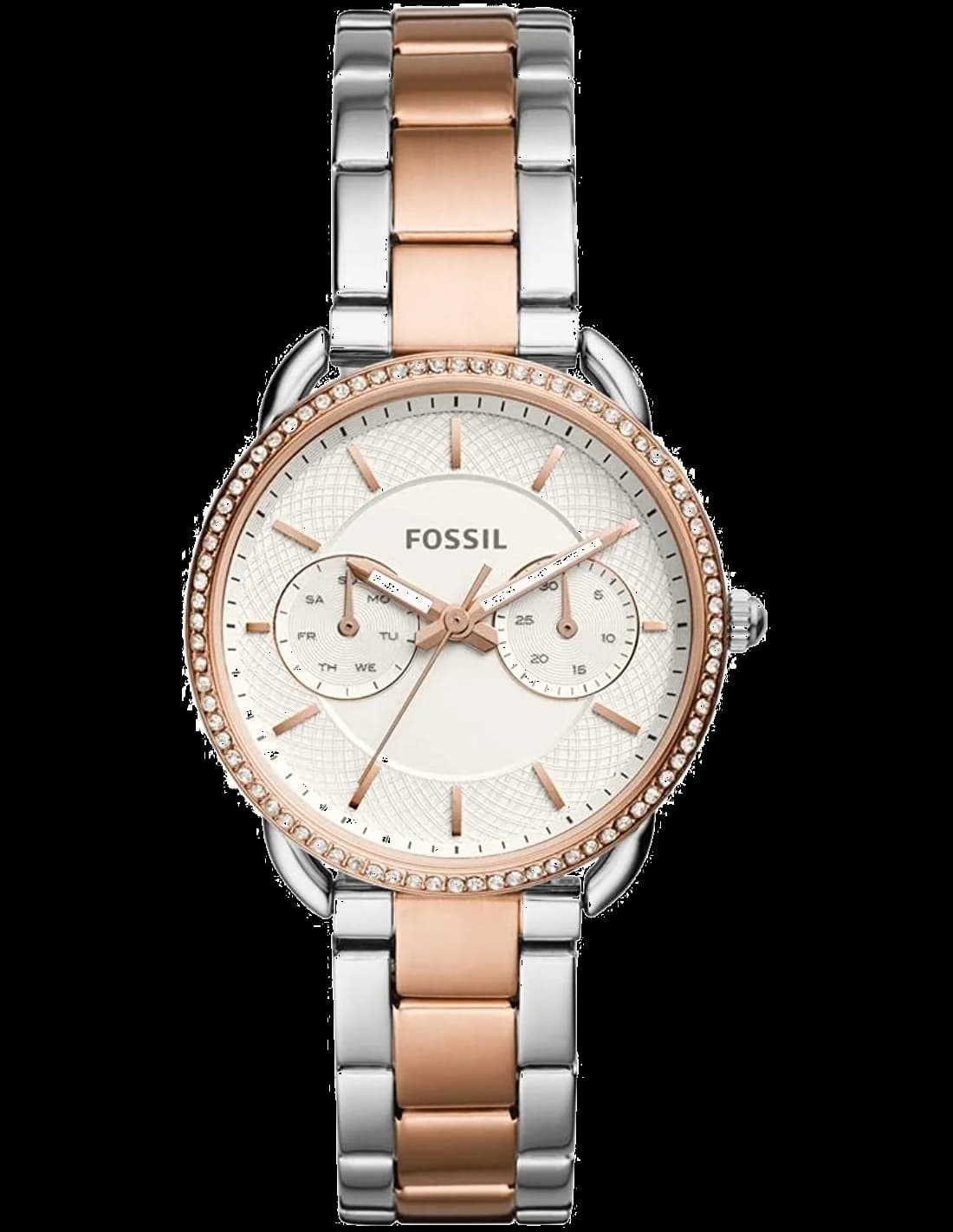 Montre Femme Fossil Tailor ES4396 Bicolore Acier Inoxydable Argent et Or Rose